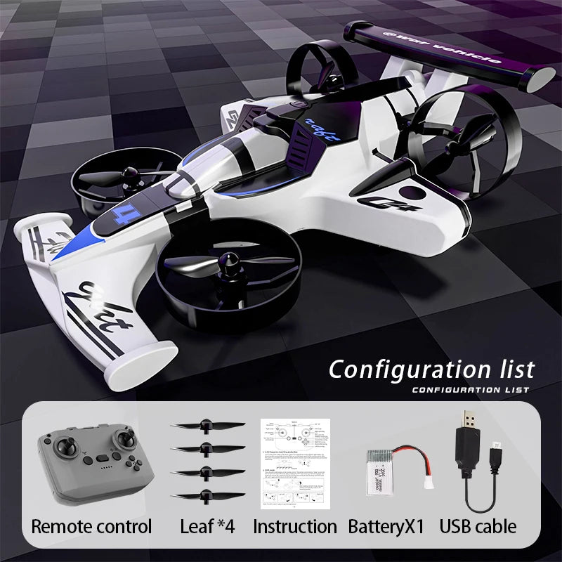 2 in 1 RC Drone Car Dual Mode Rechargeable Remote Control Aircraft with Ground Driving Function Mini Flying Drone & Electric Rac