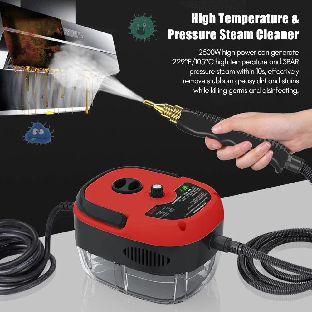 NEW 1500W Steam Cleaner for Car Cleaning Quick Heating High Temperature Steam Washer Portable Handheld Pressurized Steam Clean