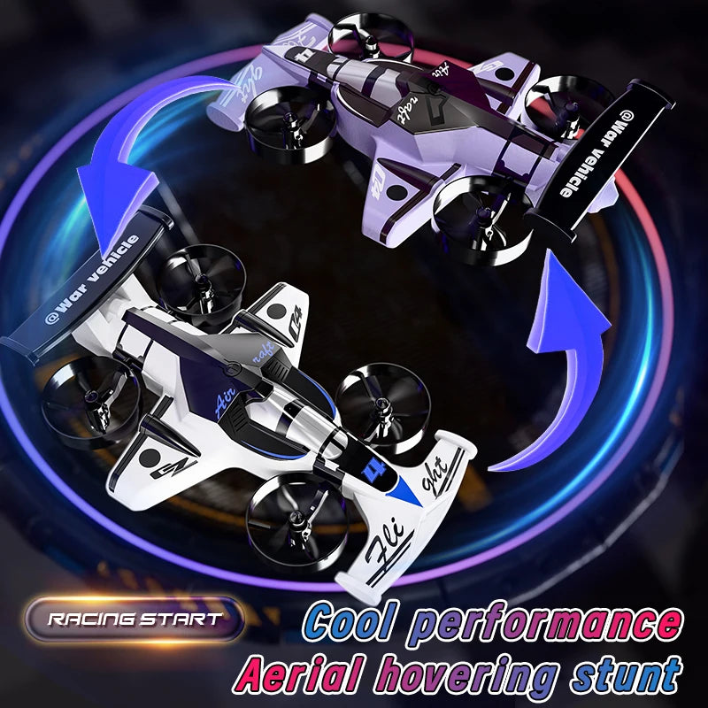 2 in 1 RC Drone Car Dual Mode Rechargeable Remote Control Aircraft with Ground Driving Function Mini Flying Drone & Electric Rac