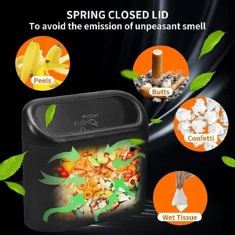 Car Trash Can (with Lid) Contains 60 (300) Garbage Bags, Small Car Trash Can, Leak-proof Mini Car Accessories