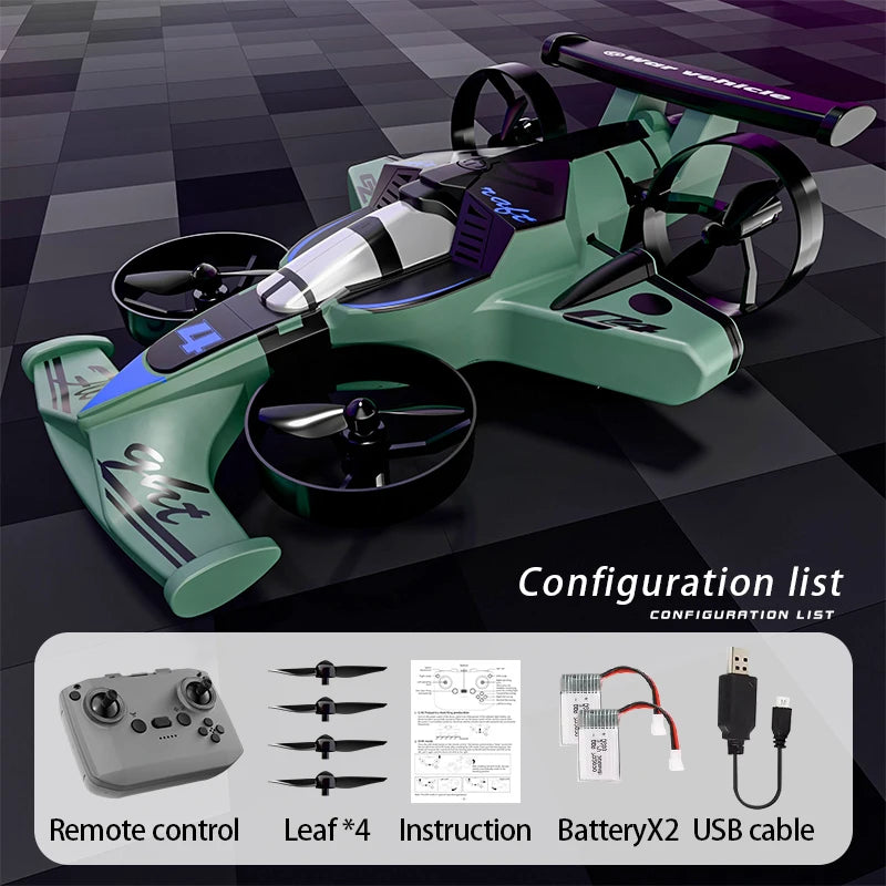 2 in 1 RC Drone Car Dual Mode Rechargeable Remote Control Aircraft with Ground Driving Function Mini Flying Drone & Electric Rac
